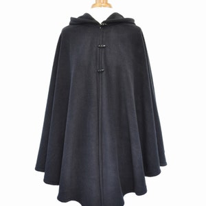 Womens' Black Handmade Cape, Black Hooded Cloak, Plus Size or Standard ...