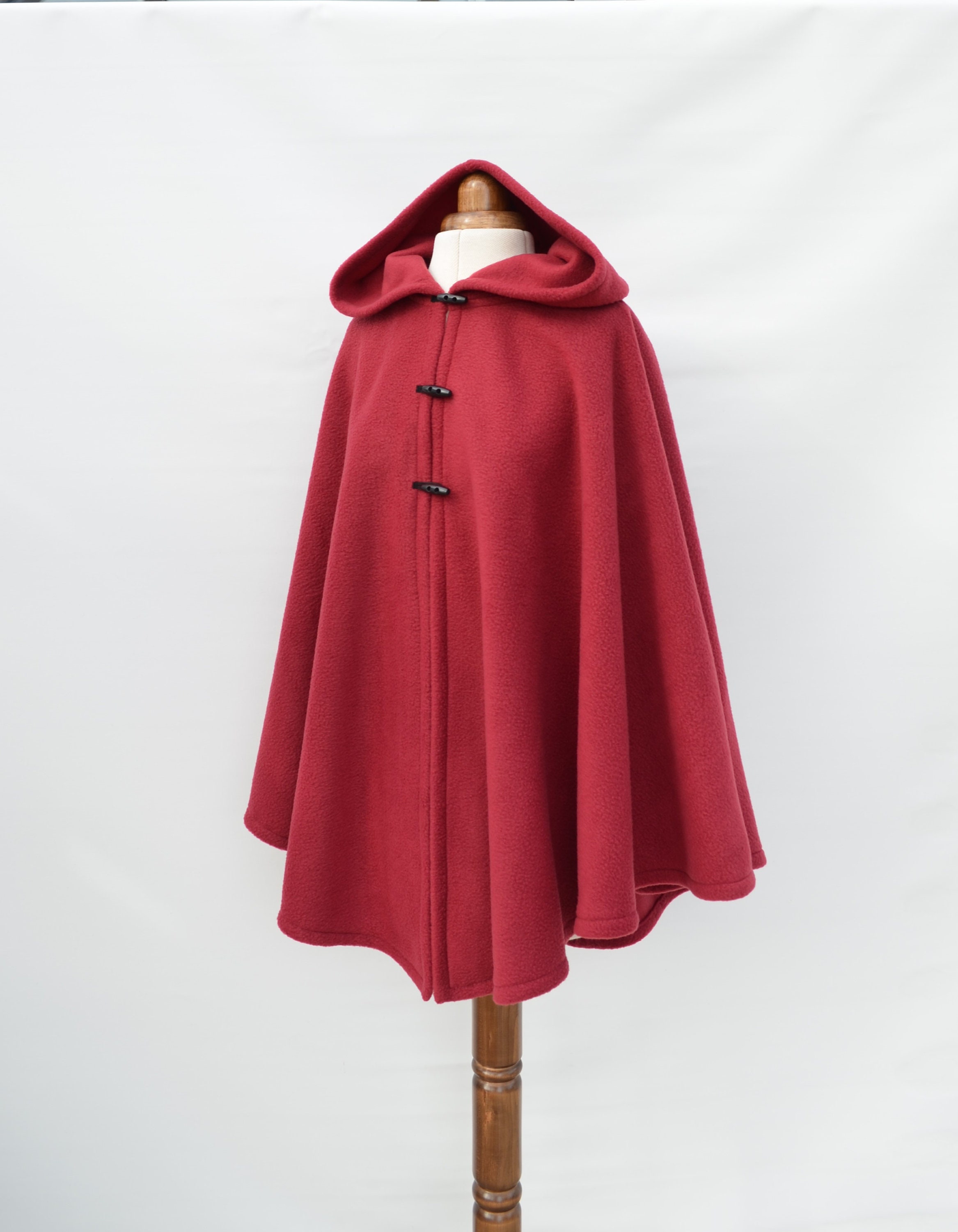 DeliCatStudio Waterproof and Windproof Cape Coat, Green or Black Hooded Cloak, Women's Outdoor Raincoat, Handmade Rain Poncho