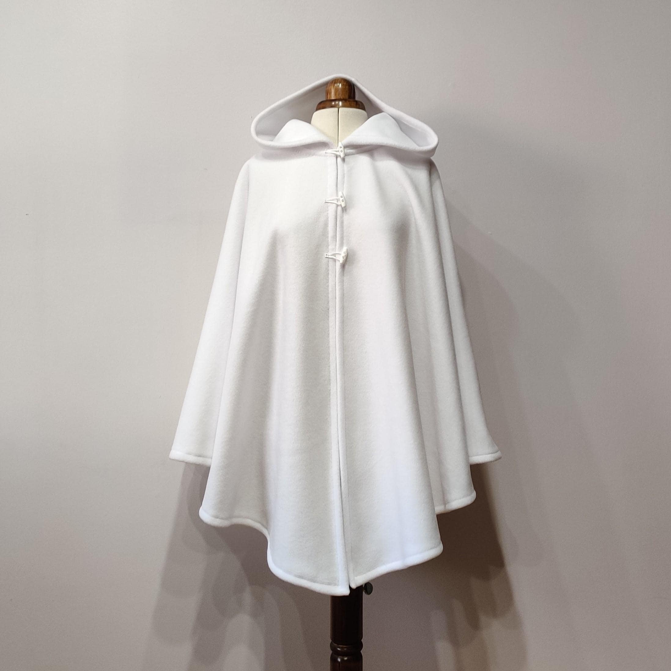 White winter cape with hood sale