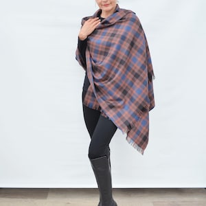Scottish Tartan Wool Shawl: Extra Large Plaid Wrap, Handmade in Scotland