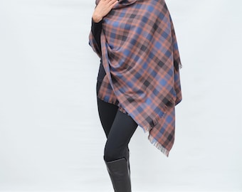 Scottish Tartan Wool Shawl: Extra Large Plaid Wrap, Handmade in Scotland