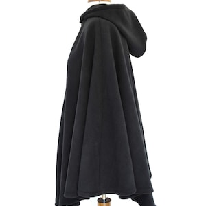 Womens' Black Handmade Cape, Black Hooded Cloak, Plus Size or Standard ...
