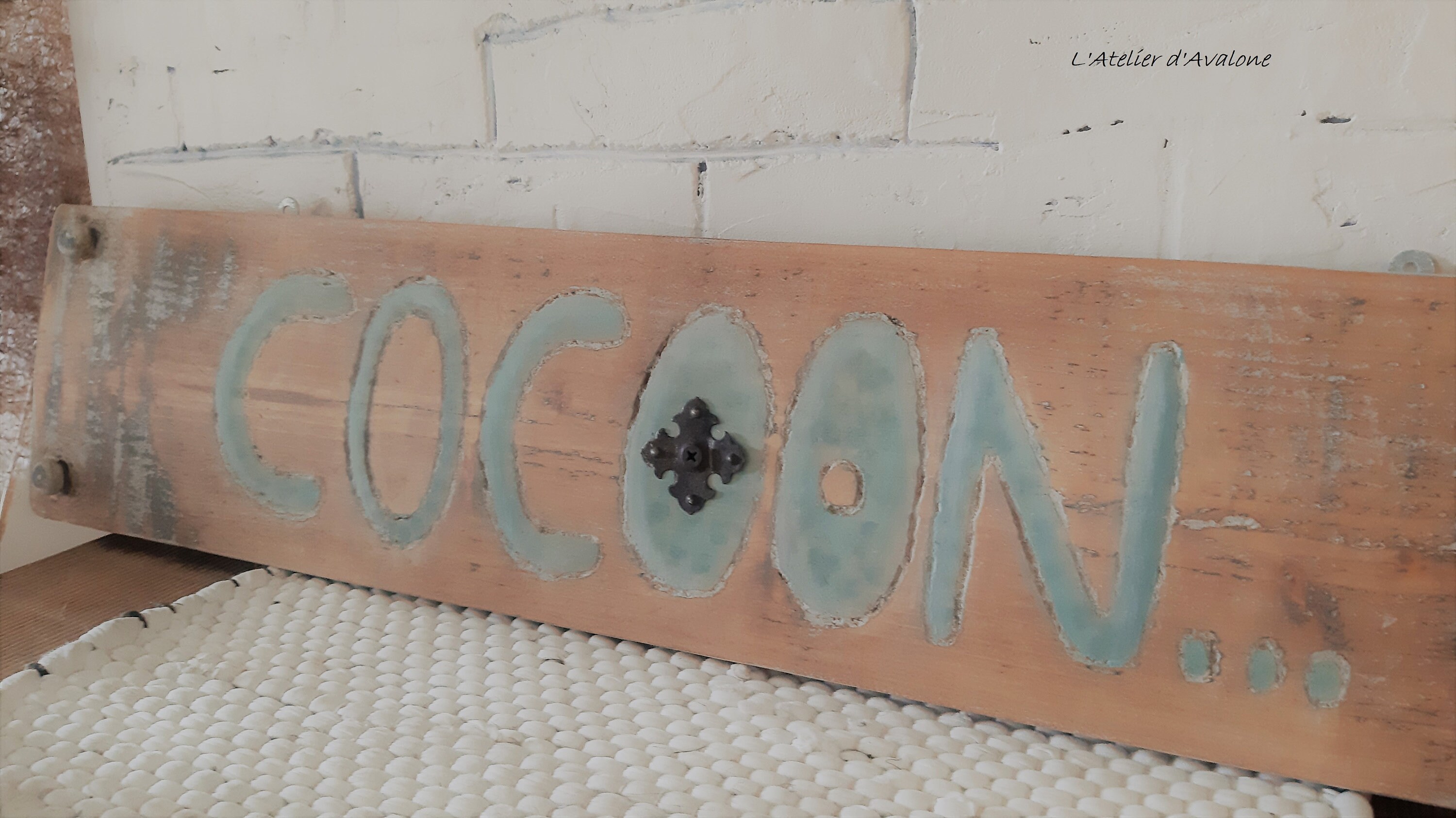 Décoration Murale Panneau Décoratif Style Bohème Bleu Vintage