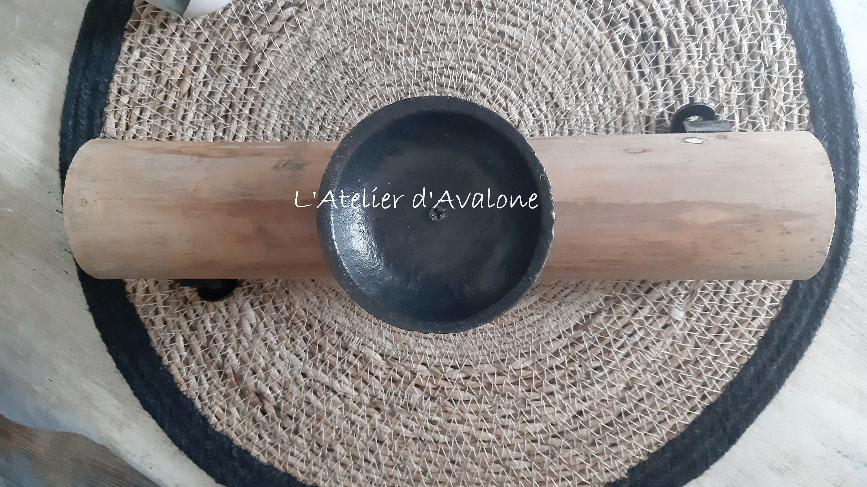 Bougeoir en Bambou et Métal Au Style Minimaliste Exotique Jungle