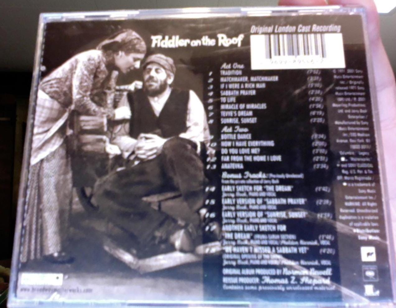 Fiddler on the Roof Topol Original London Cast Recording CD Nice Shape ...