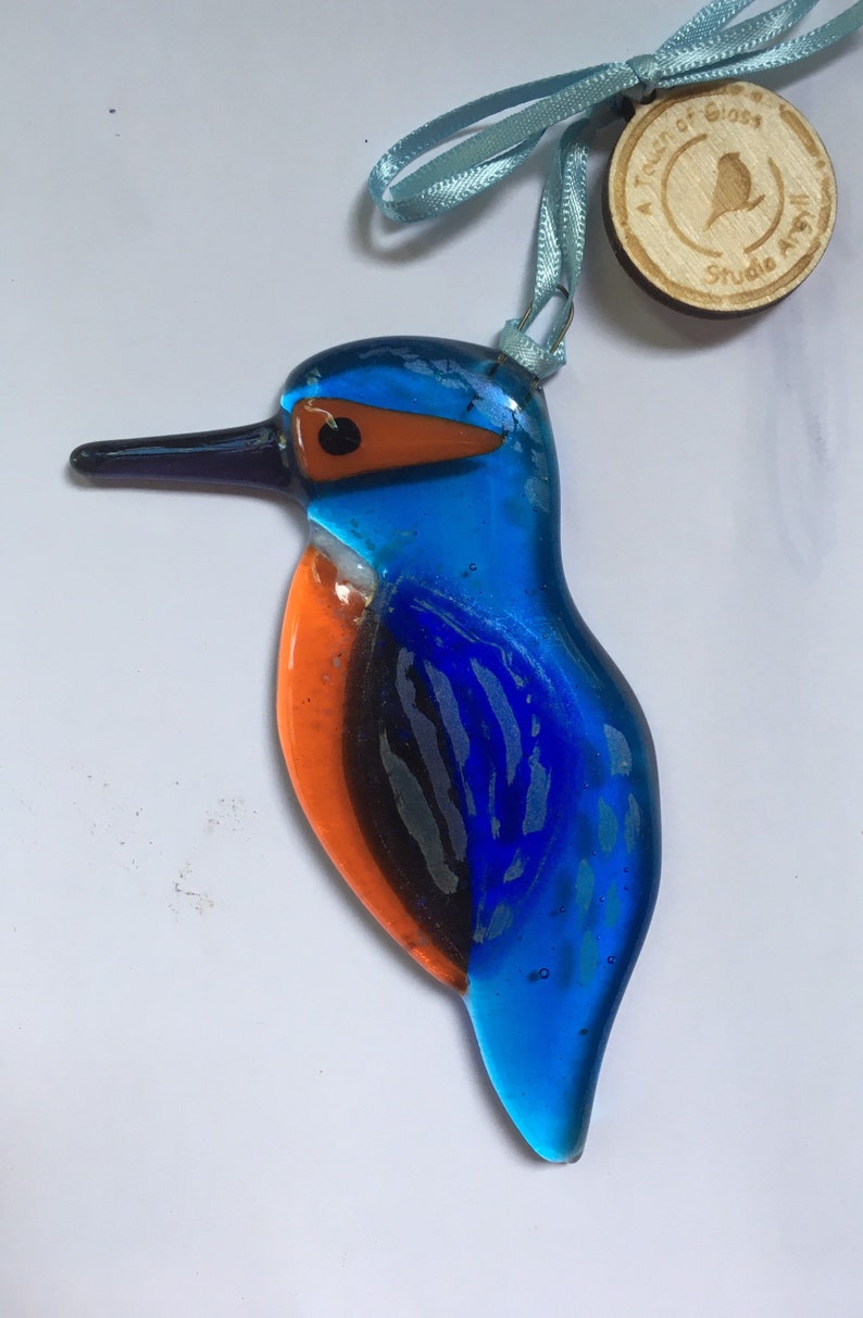 Fused Glass Kingfisher Decoration/sun catcher Etsy