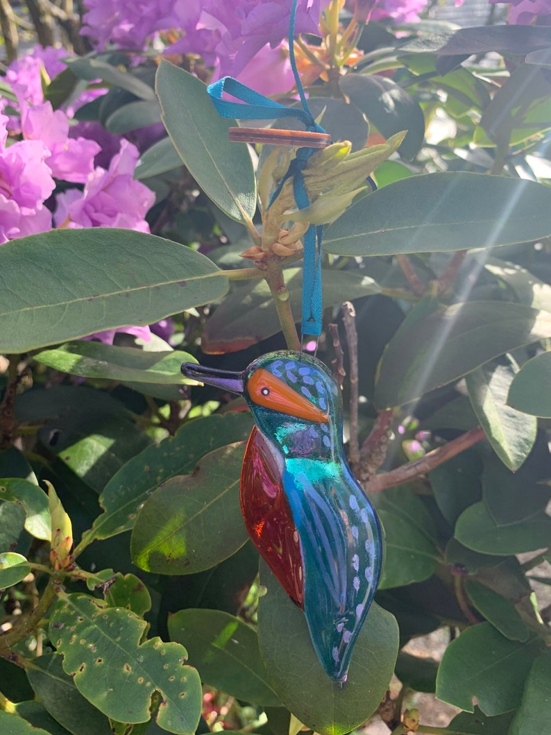Fused Glass Kingfisher Decoration/sun Catcher Etsy UK