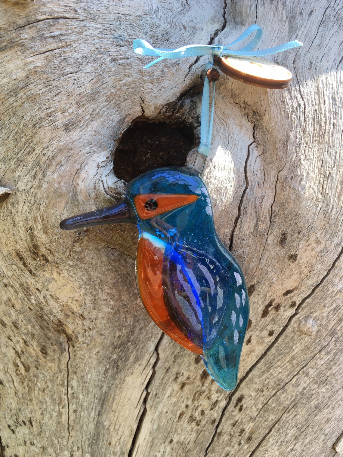 Fused Glass Kingfisher Decoration/sun catcher Etsy