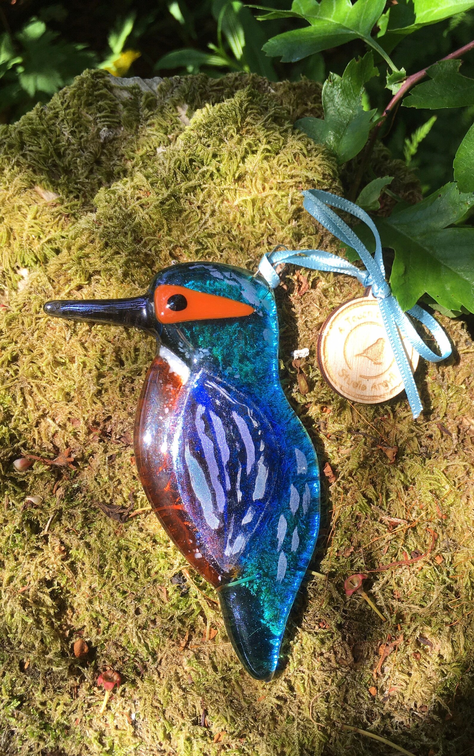 Fused Glass Kingfisher Decoration/sun Catcher Etsy UK