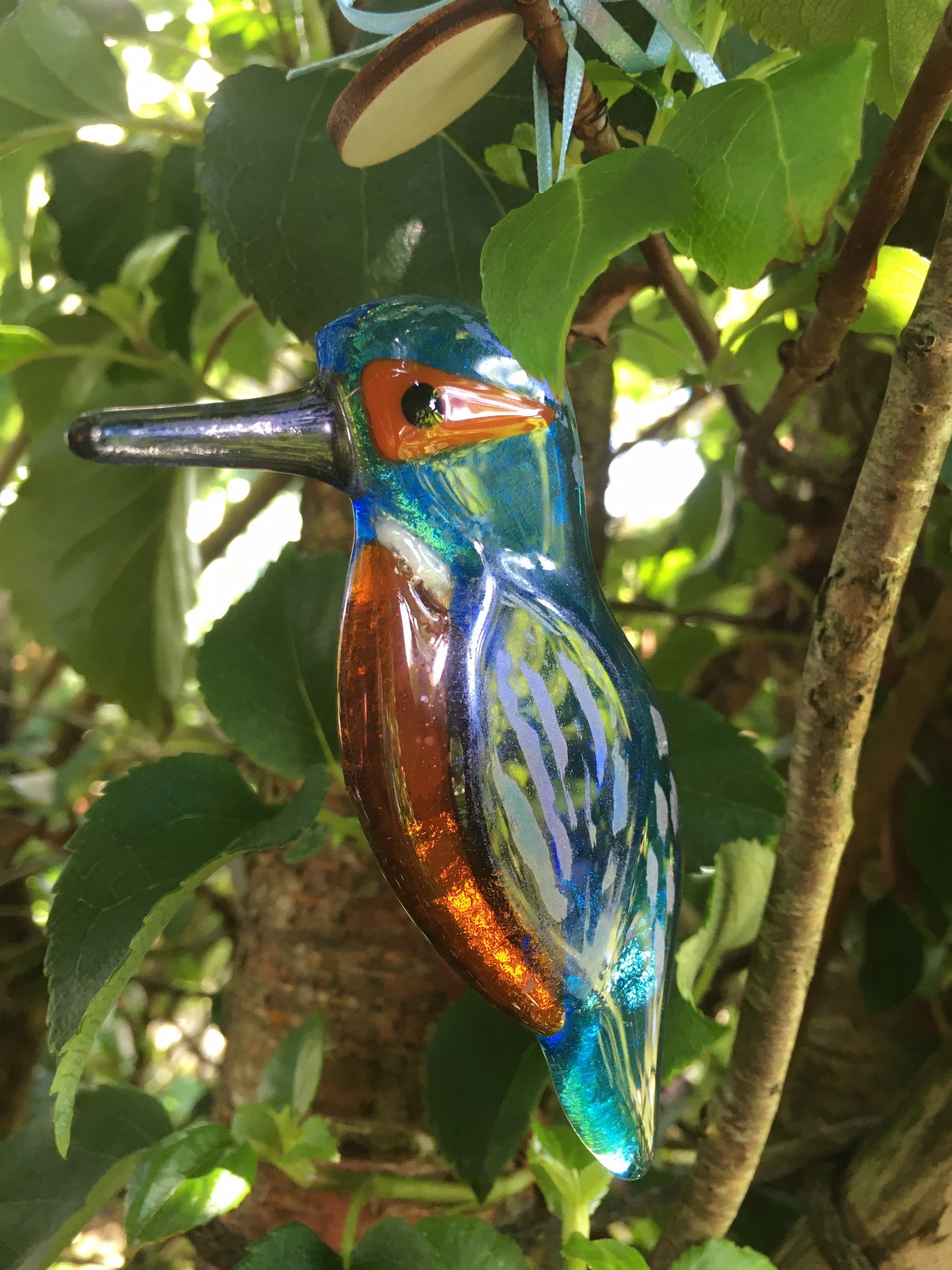Fused Glass Kingfisher Decoration/sun Catcher Etsy UK