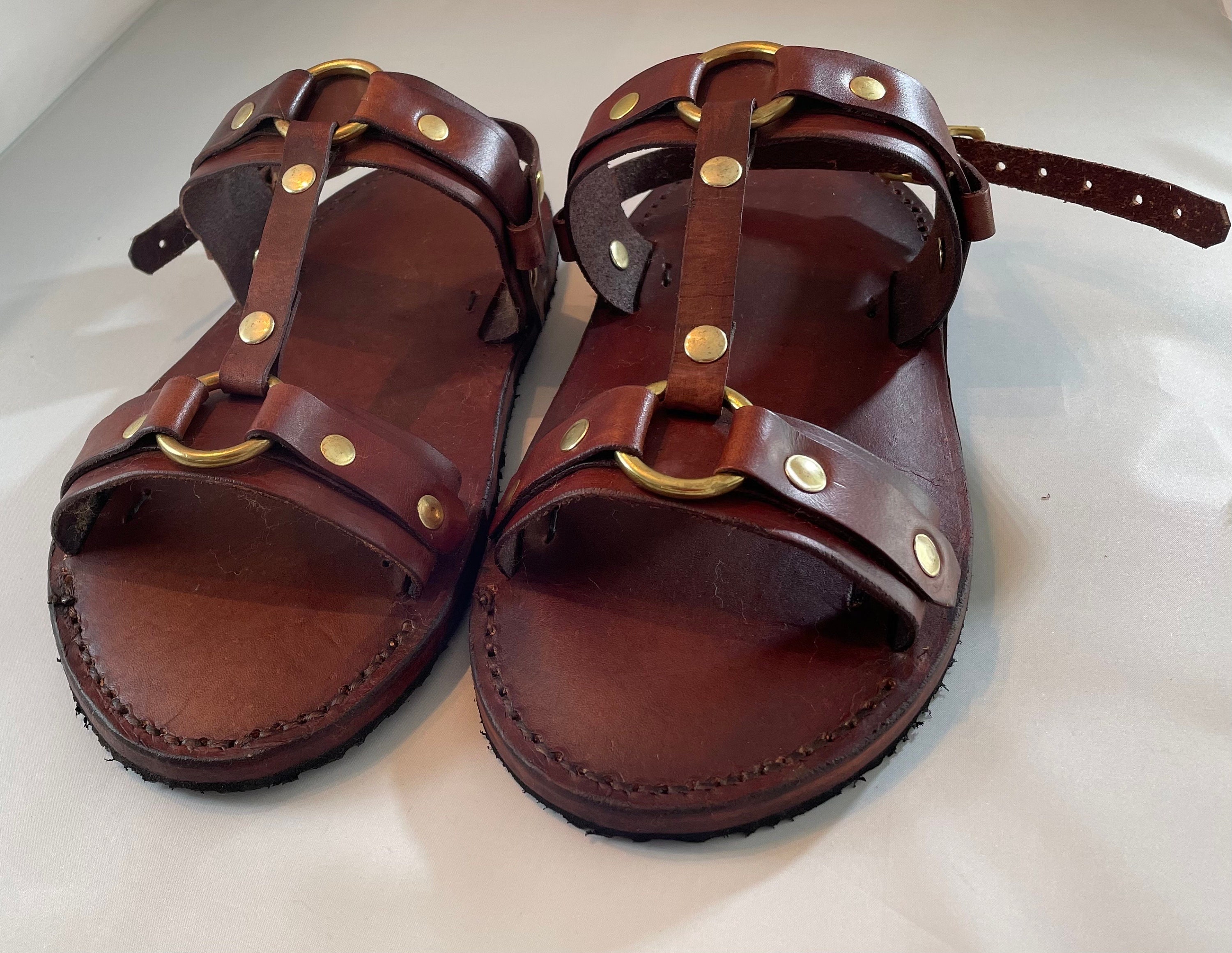 tan leather sandals