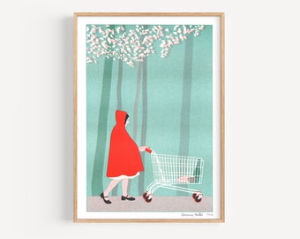 Risographie A4 - Le Petit Chaperon Rouge - Édition limitée numérotée et signée