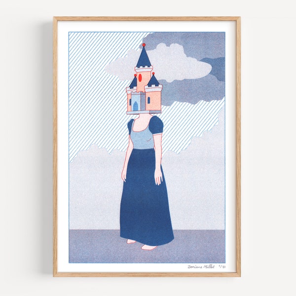 A4 Risograph print - The dreamer - Limited edition illustration