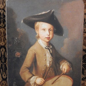 Handmade Antique Reproduction Primitive Folk Art Colonial Patriotic Drummer Boy Print on Canvas  Board 5x7" or 8x10"