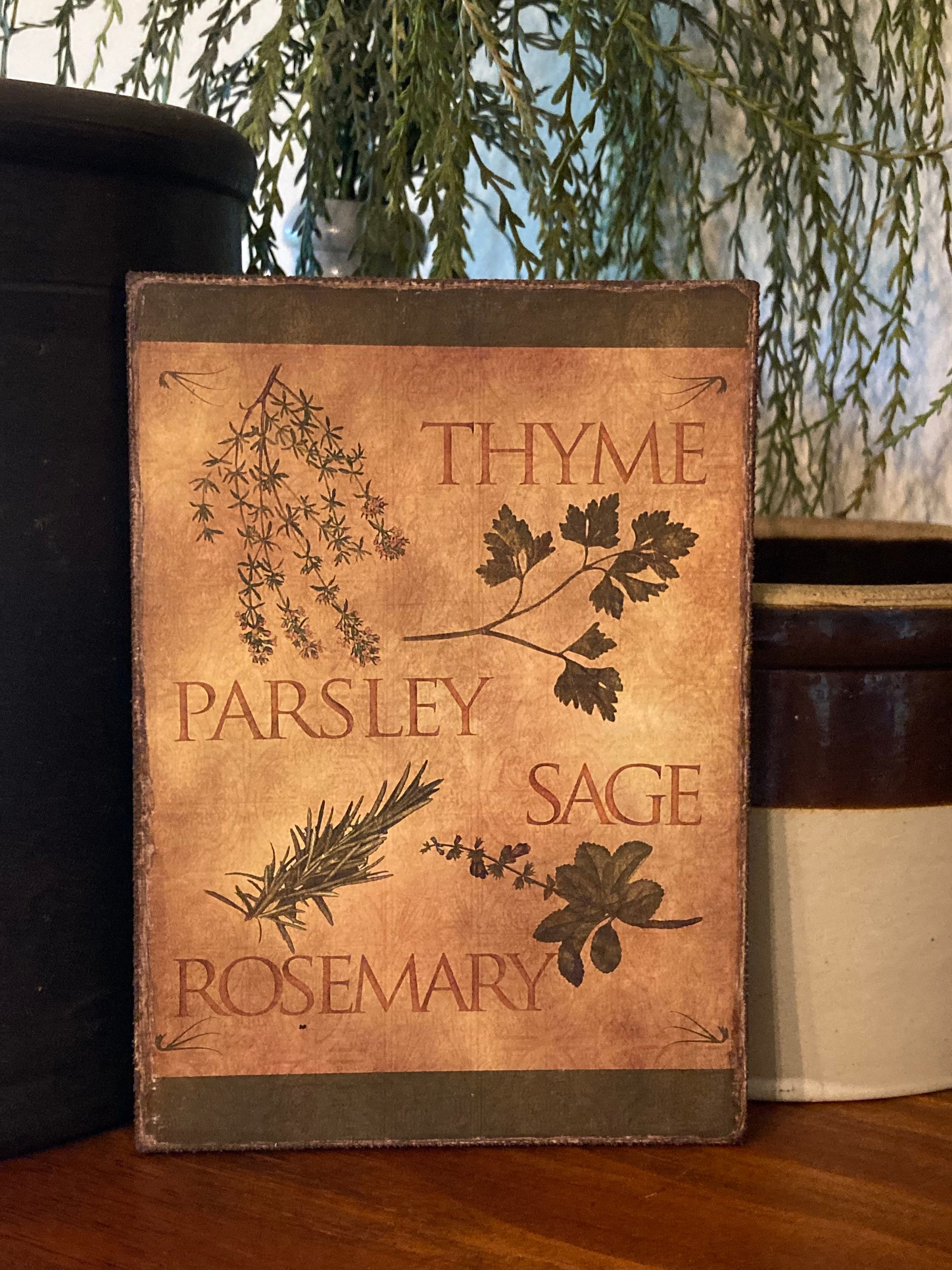 Parsley Sage Rosemary & Thyme Watercolor Art Print