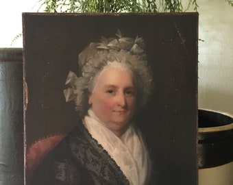 Handmade First Lady Martha Washington Antique Repro Primitive Folk Art Colonial  Patriotic Americana Print on Canvas Board 5x7" or 8x10"