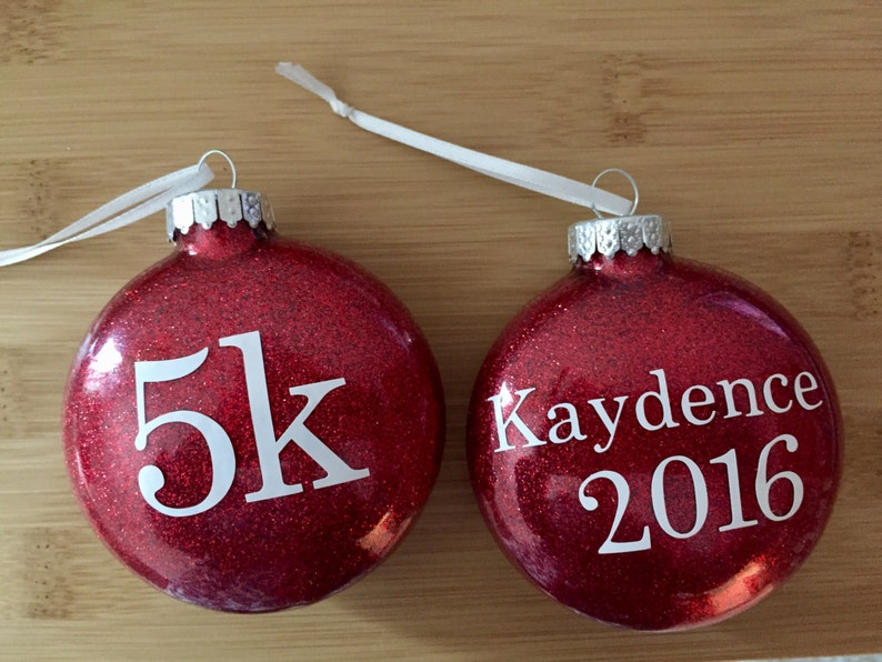Running Christmas Ornament Custom Vinyl Running Gift 5K Etsy