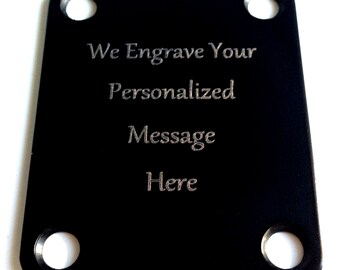 CROSS Faith Fits Fender Chrome GUITAR NECK PLATE Engraved Etched
