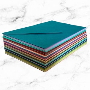 25 Mixed Color Envelope Set, 5x7 A7 Pointed Flap Envelopes, Invitation Envelopes, Birthday Party, Fun Colorful Envelopes, Green, Blue, Pink