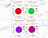 Kids Valentines Day Cards - Playdoh Play-doh Valentines - 3.5x5 Printable Cards - School Valentine - DIY Valentines Card Doh Best