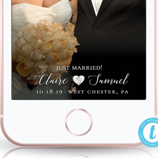 Wedding Snapchat Filter Just Married Wedding Snapchat Geofilter Wedding Snapchat Wedding Filter Instant Access to Download