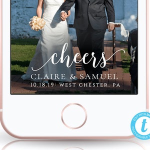 Wedding Snapchat Filter Cheers Snapchat Geofilter - Editable Text Instant Download - Self-Editing Template - Mr and Mrs Filter