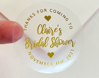 2" Custom Real Foil Wedding Thank You Stickers - Gold - Rose Gold ...