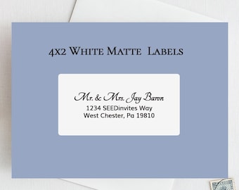 Matte White Address Labels - Guest Recipient Labels - Calligraphy Address Printing Envelope Addressing Printed 2x4 Stickers, Wedding Invites