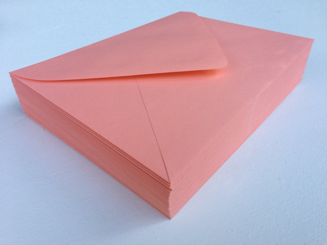25 Coral A7 Envelopes Pointed Euro Flap Envelopes 5X7 Coral Etsy