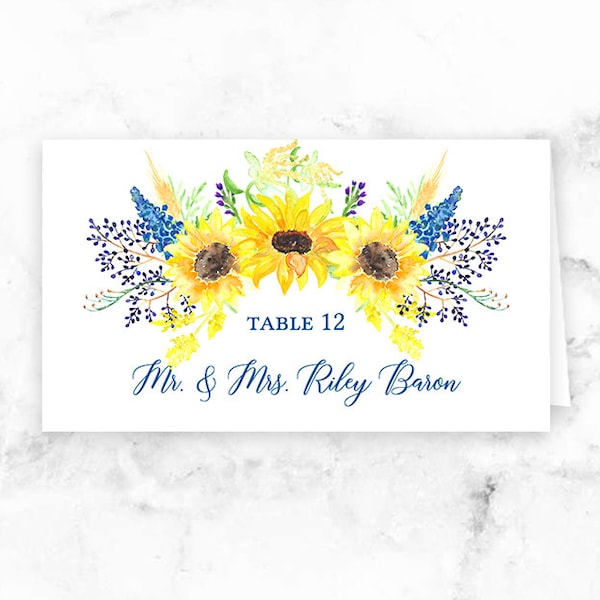 Sunflower Place Card - Etsy