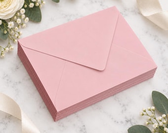 Blossom Pink A7 Envelopes, Pink Wedding Envelopes for 5x7 Invitations, Bridal Shower Envelopes, Save the Date Envelopes