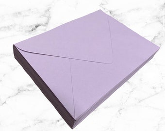 25 A7 Purple Envelopes, Light Purple Lavender Envelopes, Plum Envelopes, Pointed Euro Flap, 5x7 Wedding Invitation Baby Shower Envelopes