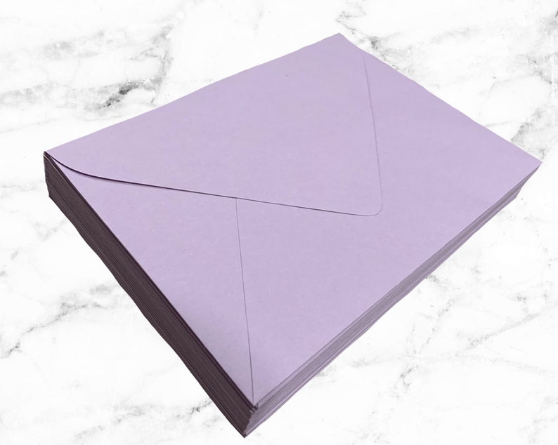 25 A7 Purple Envelopes Light Purple Lavender Envelopes Plum Etsy