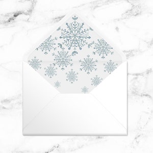 Snowflake Wedding Invitation template, Winter Wedding Invite, Printable Template Editable Download image 7