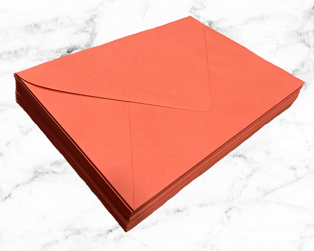 25 A7 Burnt Orange Envelopes 5x7 Envelopes Orange Envelopes Etsy