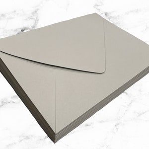 25 A7 A2 or A1 Gravel Gray Wedding 5x7 Invitation Pointed Euro Flap Envelopes - 80# Premium Envelopes