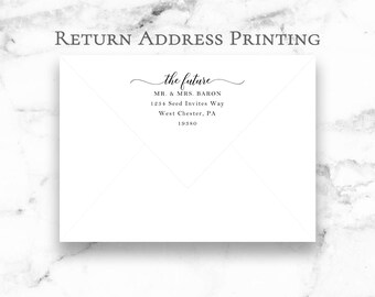 A7 Return Envelope Addressing, Calligraphy Envelope Address Printing + Envelope, Return Address - Digital Printed Calligraphy