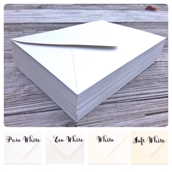50 A7 White 5x7 Invitation Envelopes W/ Pointed Euro Flap Paper Source 80  Premium Envelope Bright White White Ivory 