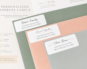 Guest or Return Wedding Address Labels, Matte White Labels, Address Printing, Envelope Addressing, Printed Mailing Label Wedding Envelope
