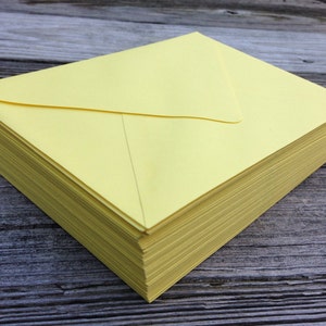Yellow A1 (4Bar) RSVP Pointed Flap Envelopes - Yellow Sunshine Paper Source Envelope