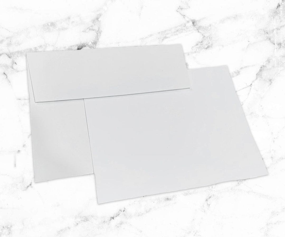 Blank White Cards & Envelopes Printable 5x7 Invitations A7 Etsy