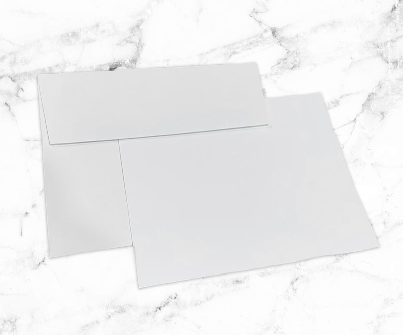 Blank White Cards &amp; Envelopes Printable 5x7 Invitations A7 - Etsy