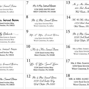 Guest or Return Address Labels, Clear Gold Foil Labels, Calligraphy Address Printing, Envelope Addressing, Printed Mailing Labels 2 5/8 x 1 image 3