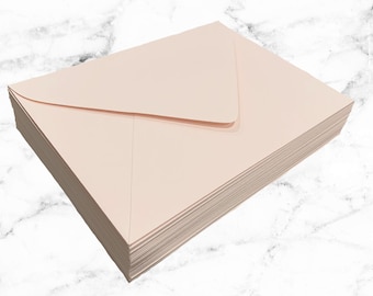 25 Blush Pale Light Pink A7 5x7 Invitation or A1 (4Bar) RSVP  or A6 Pointed Flap Envelopes - Blush Pale Pink Luxe Blush Paper Source Envelop