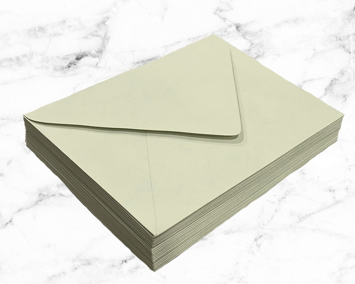 25 Green Envelopes Sage A7 5x7 Invitation or A1 4bar RSVP Etsy UK