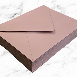 25 Rose Pink A7 Envelopes or A1 Envelopes, Dusty Pink Envelope, Pointed Flap, 5x7 Pink Invitation Envelope, Girl Baby Shower