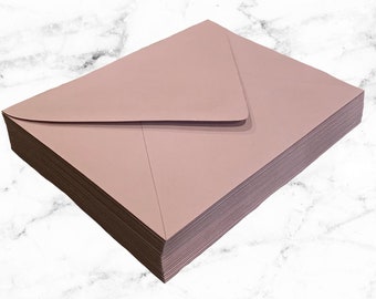 25 Rose Pink A7 Envelopes or A1 Envelopes, Dusty Pink Envelope, Pointed Flap, 5x7 Pink Invitation Envelope, Girl Baby Shower