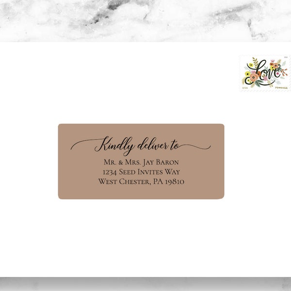 FAST Kraft Guest Address Labels Calligraphy Address Printing Envelope Addressing Printed Addresses Christmas Card Address 2x4 Stickers