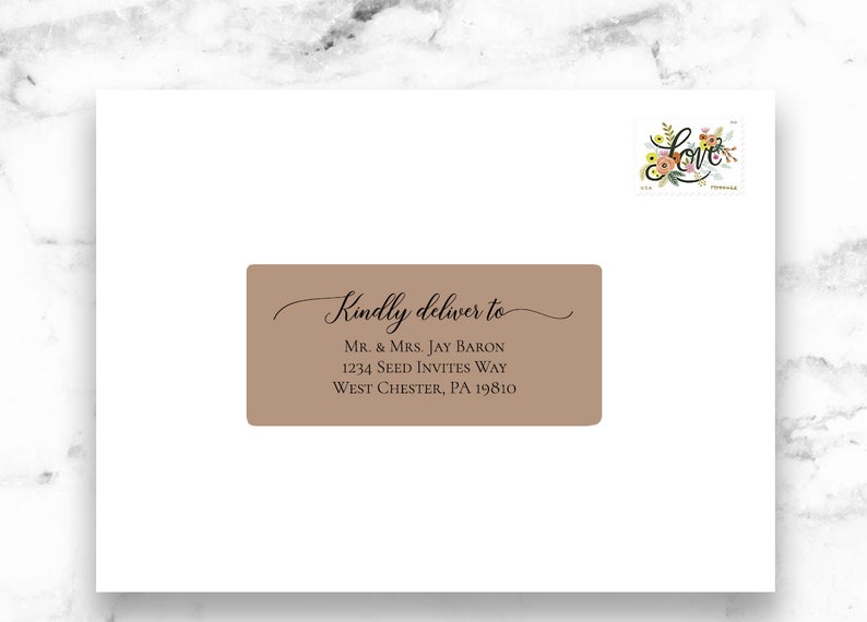 FAST Kraft Guest Address Labels Calligraphy Address Printing Etsy
