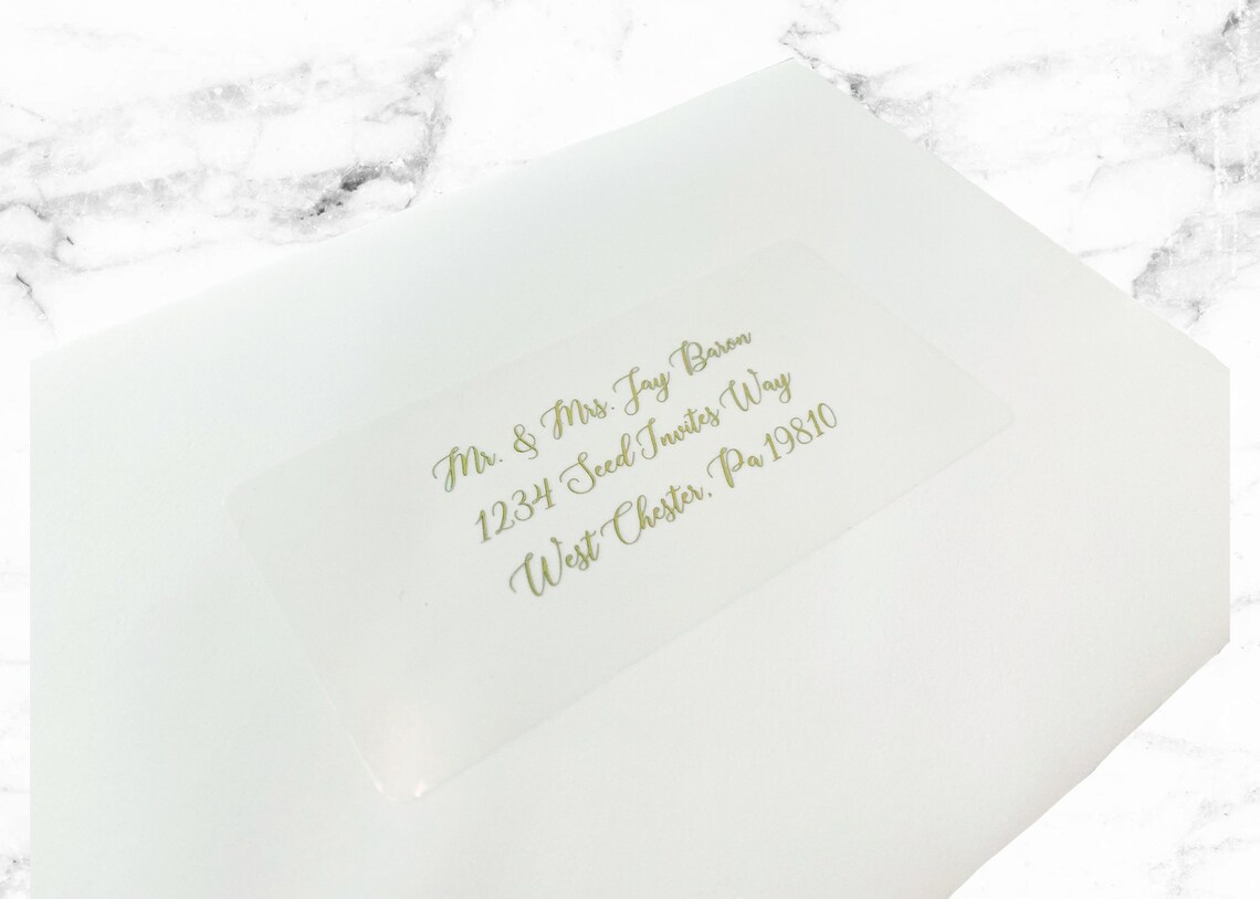 Clear Gold Foil Guest Address Labels or Recipient Address Etsy